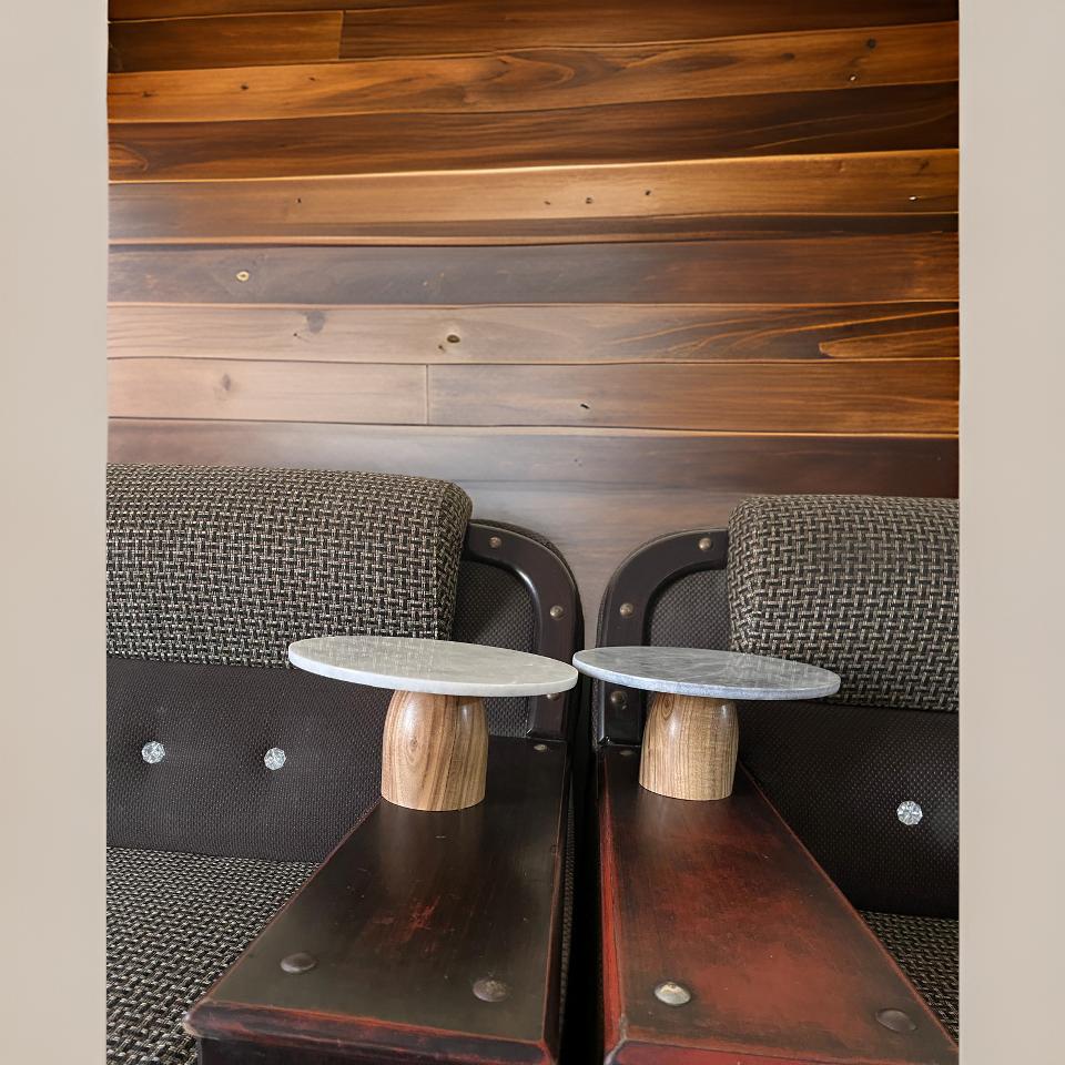Wooden Marble Cake Stand