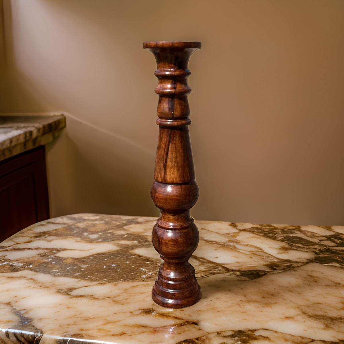 Wooden Candle Holders Set - Elegant Trio in Three Wood Variations