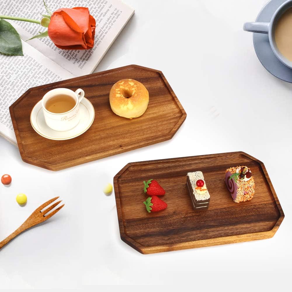 Natural Brown Acacia Wooden Assorted Tray Pack