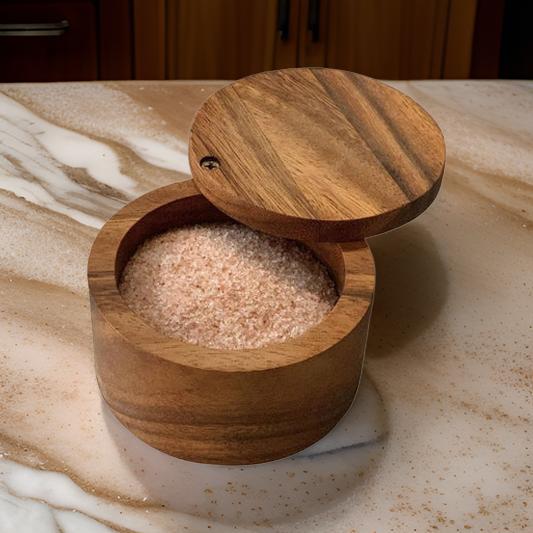 Handcrafted Wooden Spice Jar with Magnet Closure