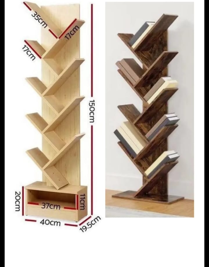Modern Open Shelf Bookcase – Multi-Tier Wooden Display Unit