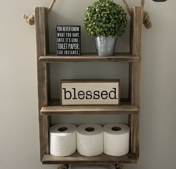Rustic 3-Tier Wooden Shelf – Multi-Purpose Wall Mounted Rack