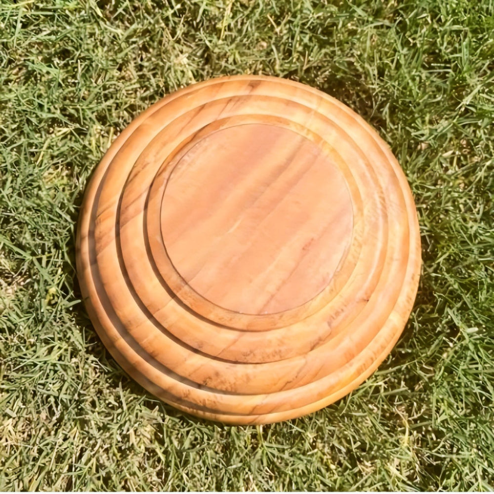 Artisan Hand-Turned Solid Wood Salad Bowl - Ribbed Design Serving Bowl
