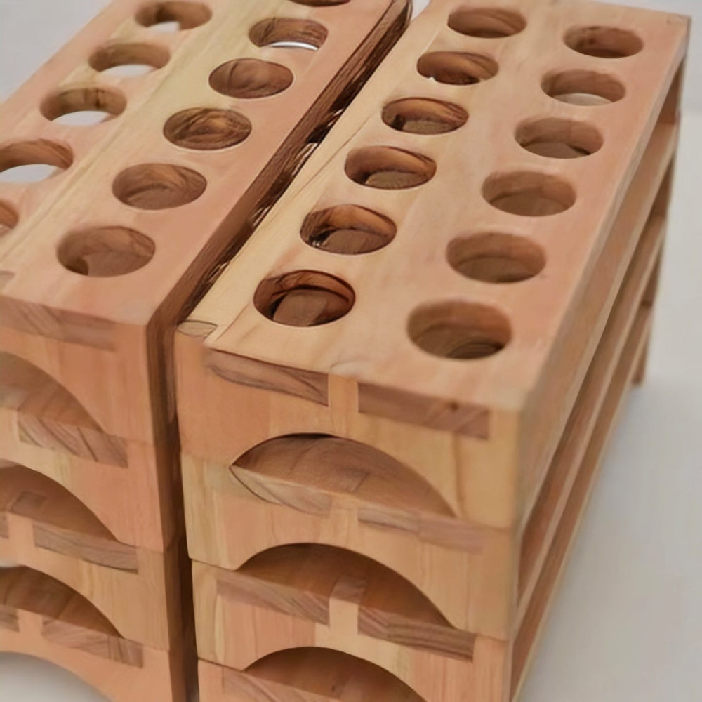 Premium Handcrafted Solid Wood Egg Holder Tray - Artisan Kitchen Organizer