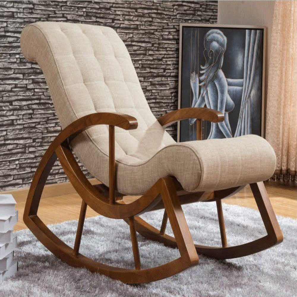 Acacia Curve Rocker Lounge - Beige