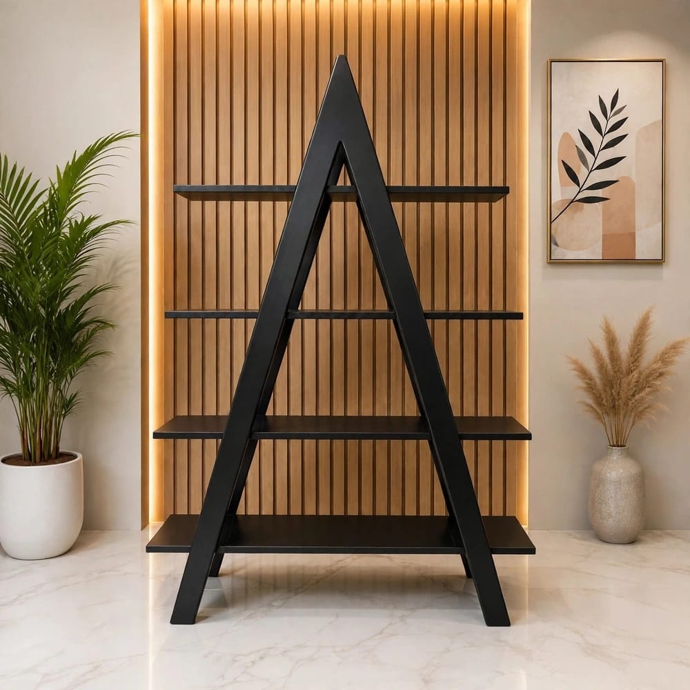 Apex - Solid Wood A-Frame 5 Tier Display Shelf - Bookshelf & Decor Stand