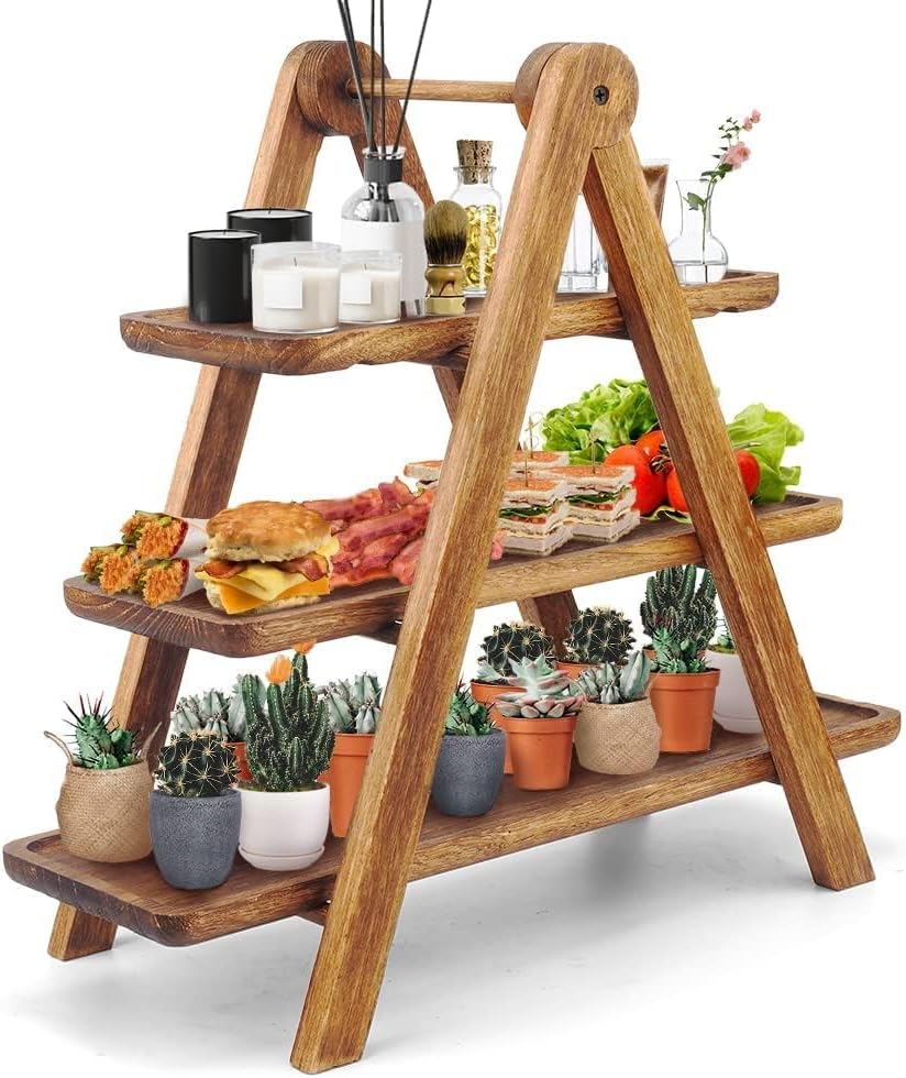 Wooden Shelf cum 3 Tier Platter