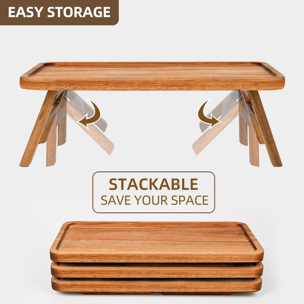 Beautiful 3 Tier- Foldable Wooden Serving Platters