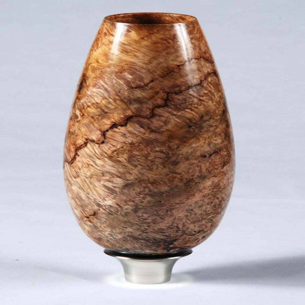 Natural Look Wooden Vase – Handcrafted Solid Wood Decor