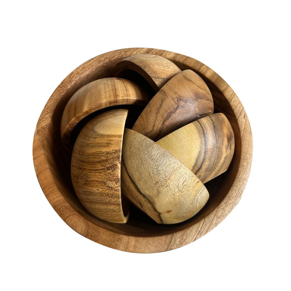 Multipurpose Handmade Serving Wooden Bowl Set – Wood Sajawat