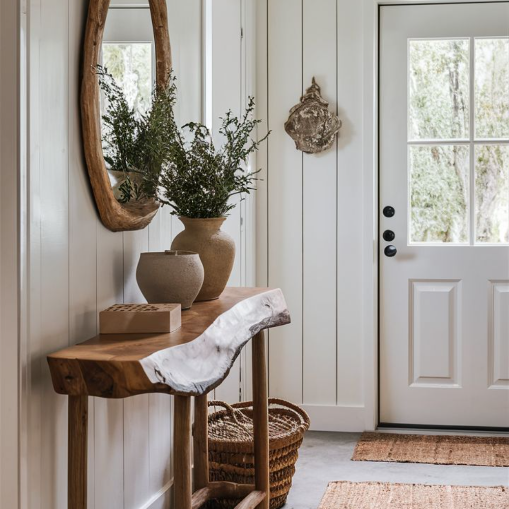 Sleek Solid Wood Console Table with Designer Top - Modern Minimalist Accent for Entryway, Hallway & Living Room