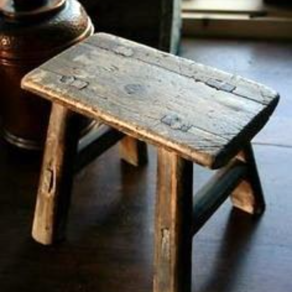 Handcrafted Solid Wood Rustic Stool – Natural Accent Seating & Side Table