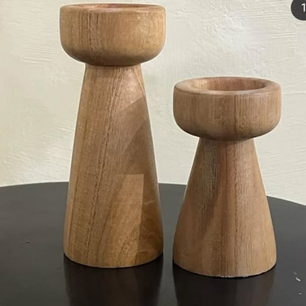 Handcrafted Wooden Candle Holder – Rustic Accent for Cozy Ambiance