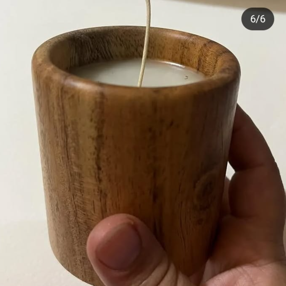 Wooden Candle Glass Holder – Rustic Charm with Modern Elegance