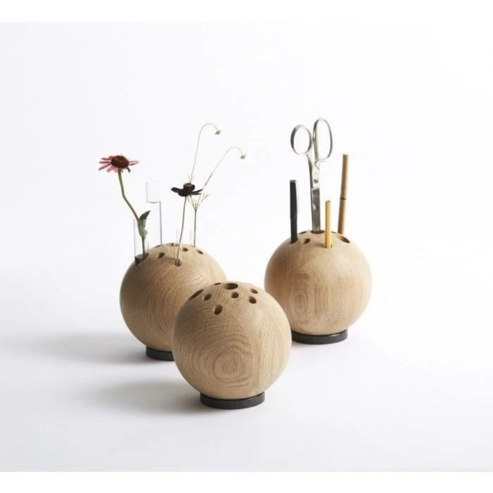 Round Wooden Pen Holder