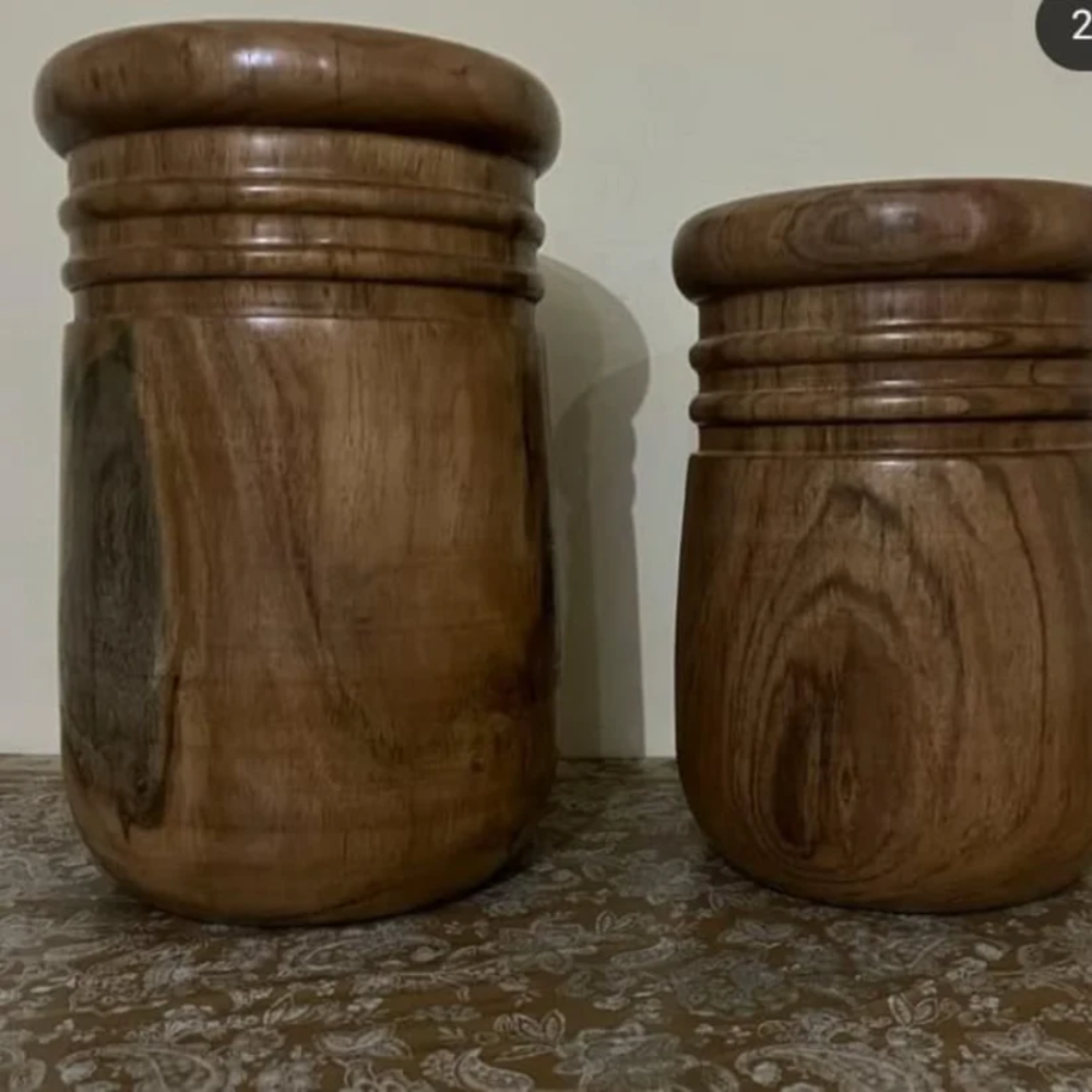 Mini Wooden Table Planter Pair – Natural Finish for Succulents & Small Plants