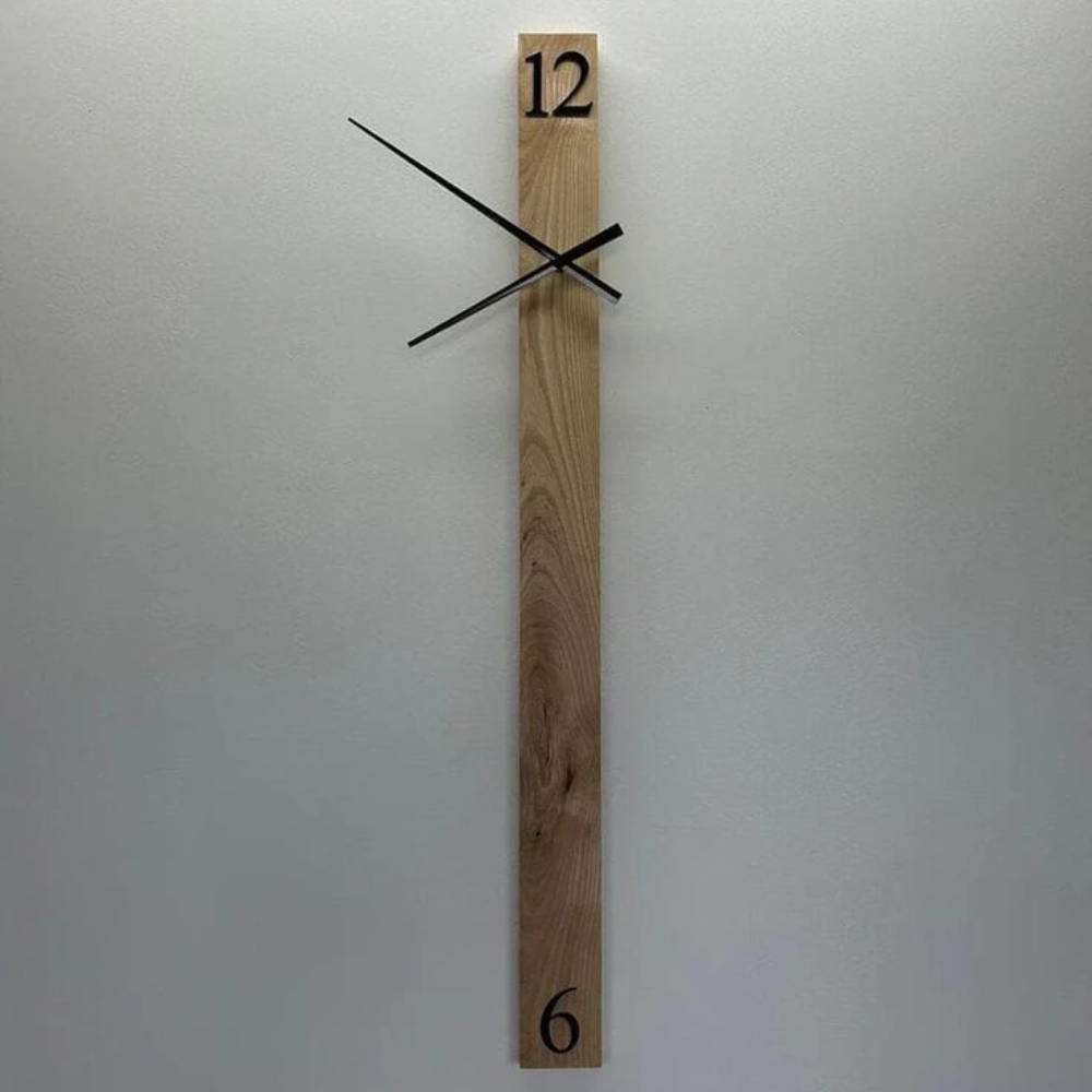 Slim Wooden Wall Clock – Timeless Design for Narrow Spaces