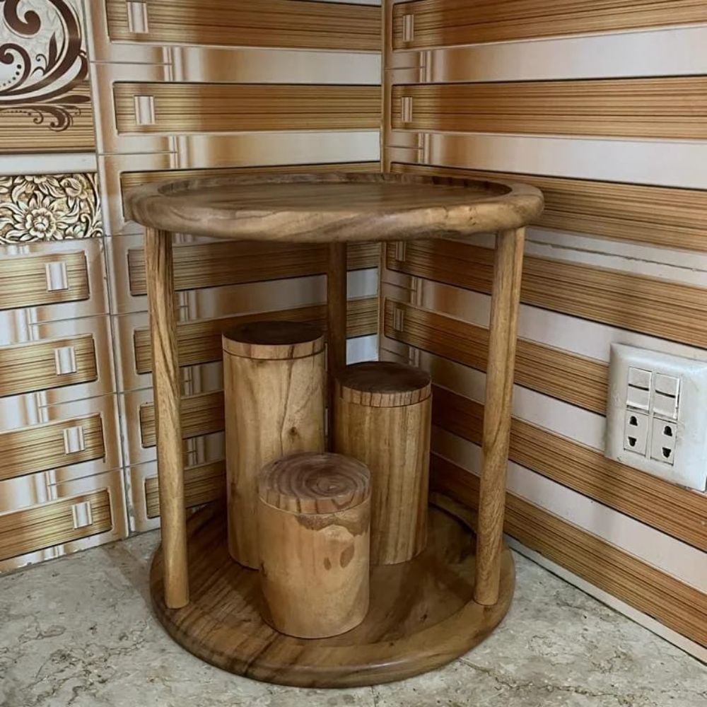 Handcrafted Wooden Spice Rack – Rustic Organizer for Kitchen & Dining