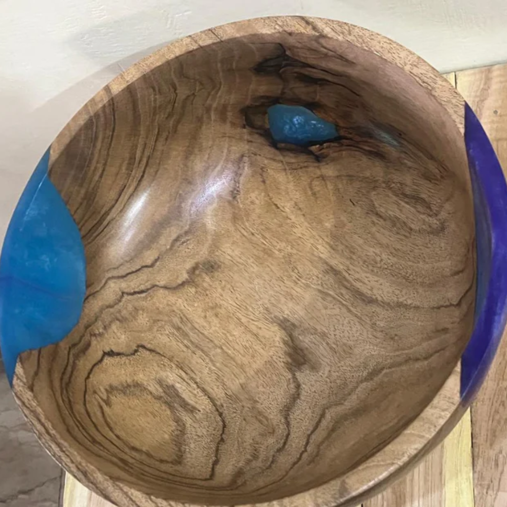 Large Wooden Epoxy Resin Bowl 12 Inch