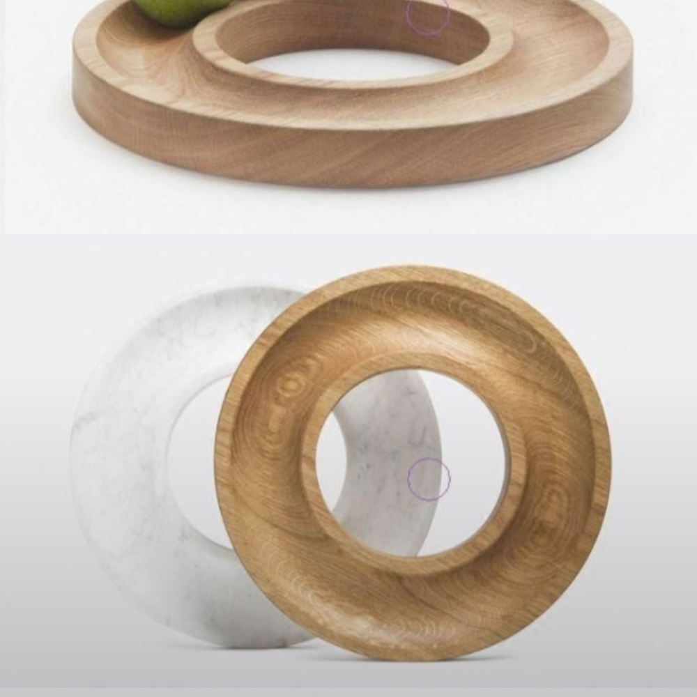 Modern Wooden Ring Dish Tray – Minimalist Round Fruit & Snack Server