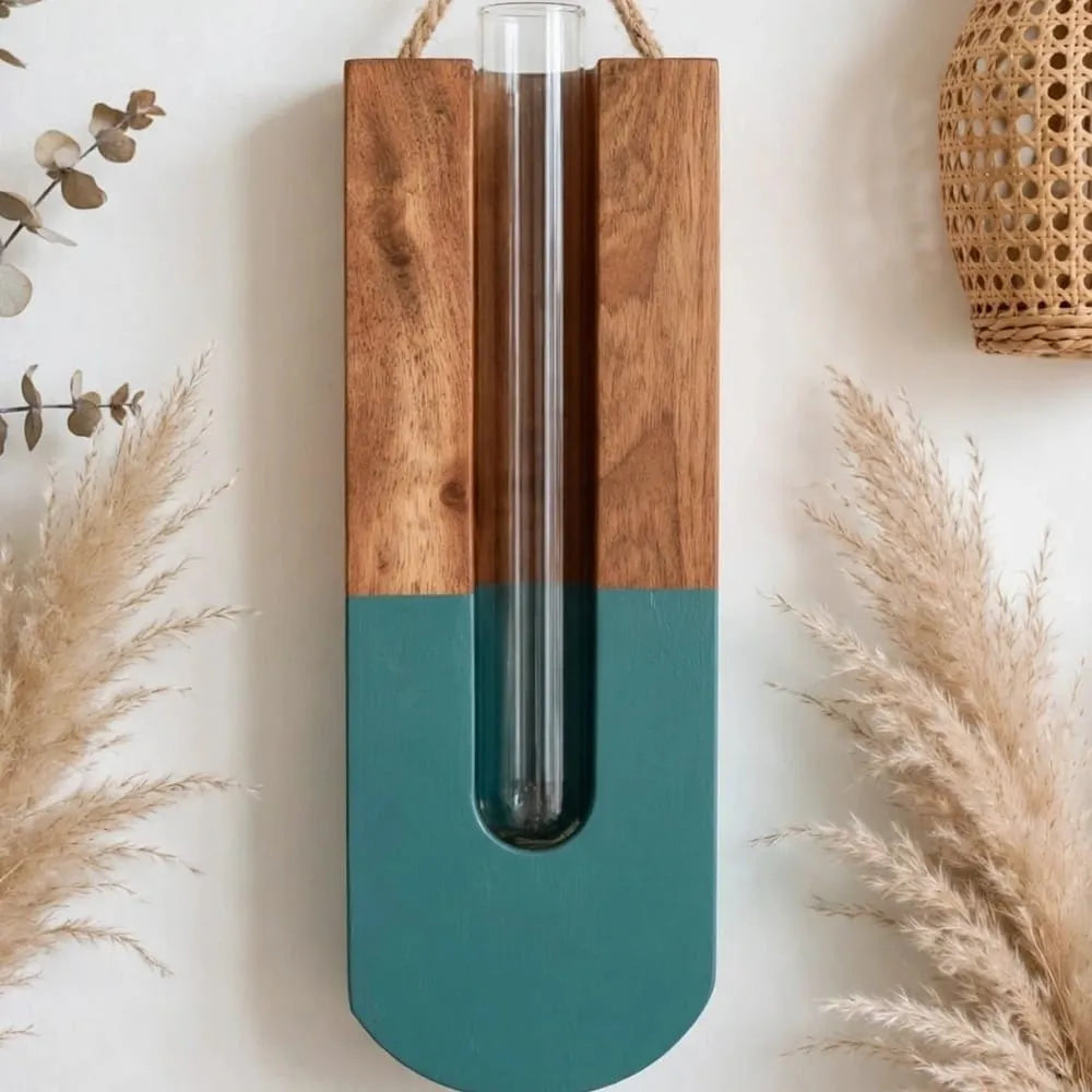 Teal Dipped Wall Hanging Planter