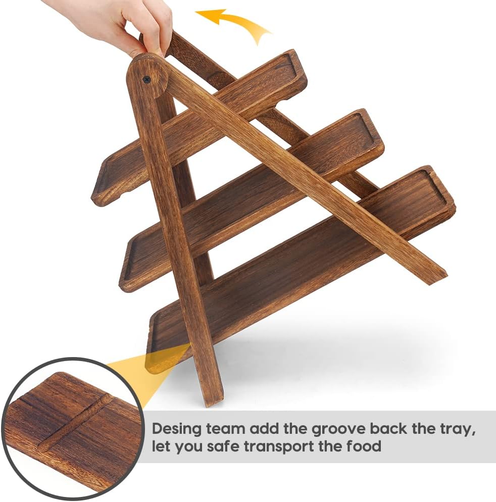 Wooden Shelf cum 3 Tier Platter