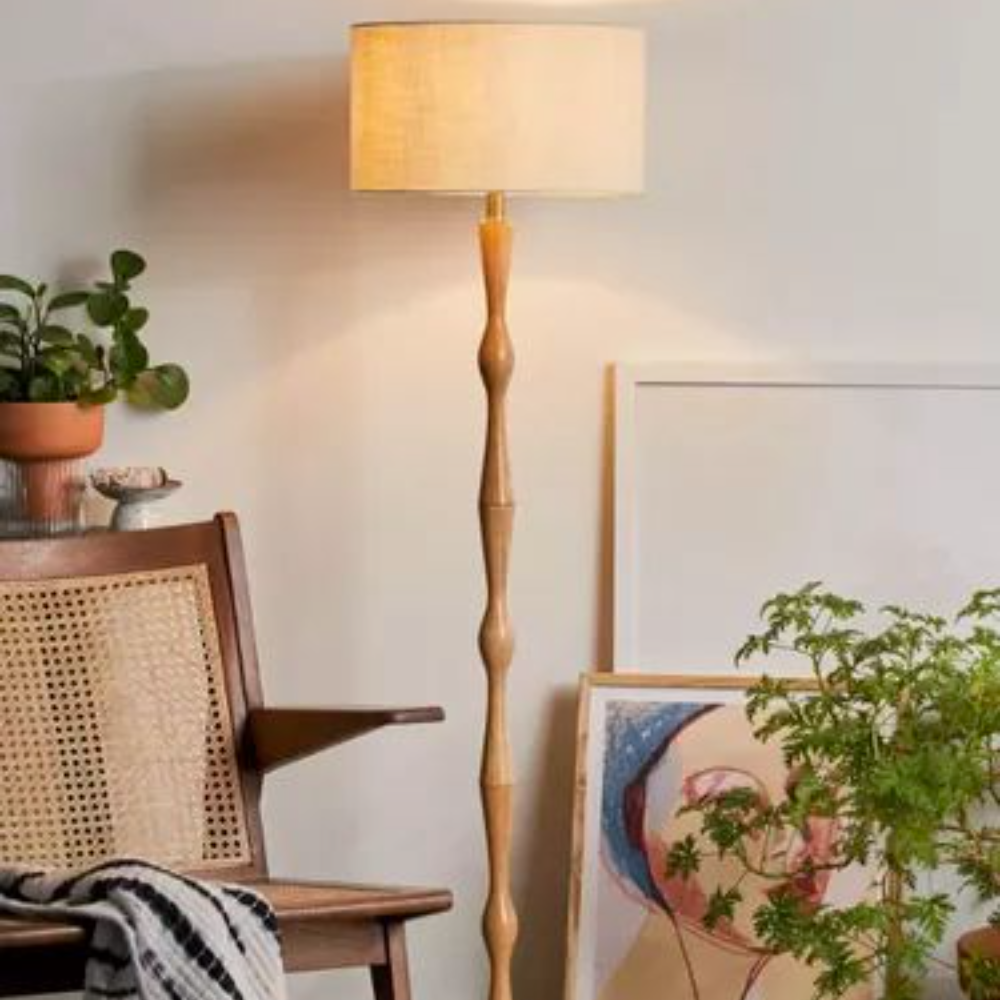 Acacia Long Zimmer Wooden Floor Lamp – Wood Sajawat