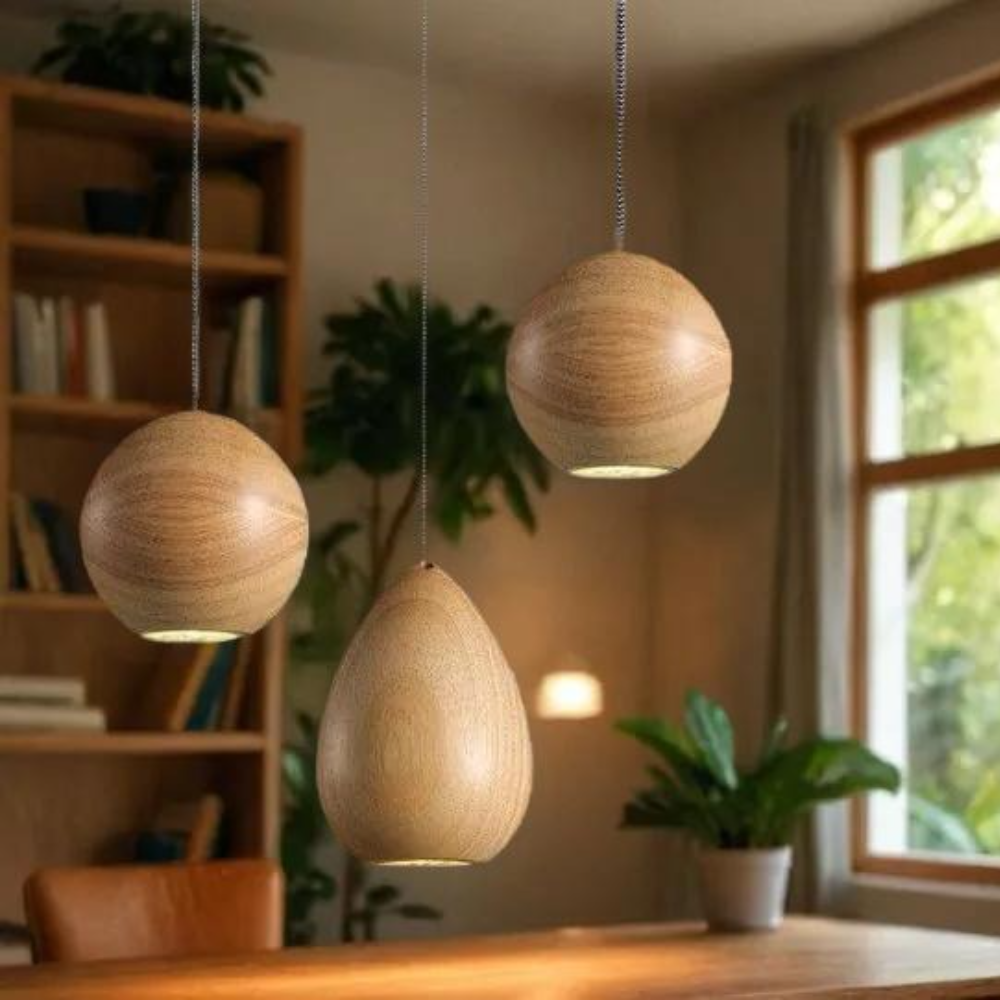 Wooden Drop Light – Wood Sajawat