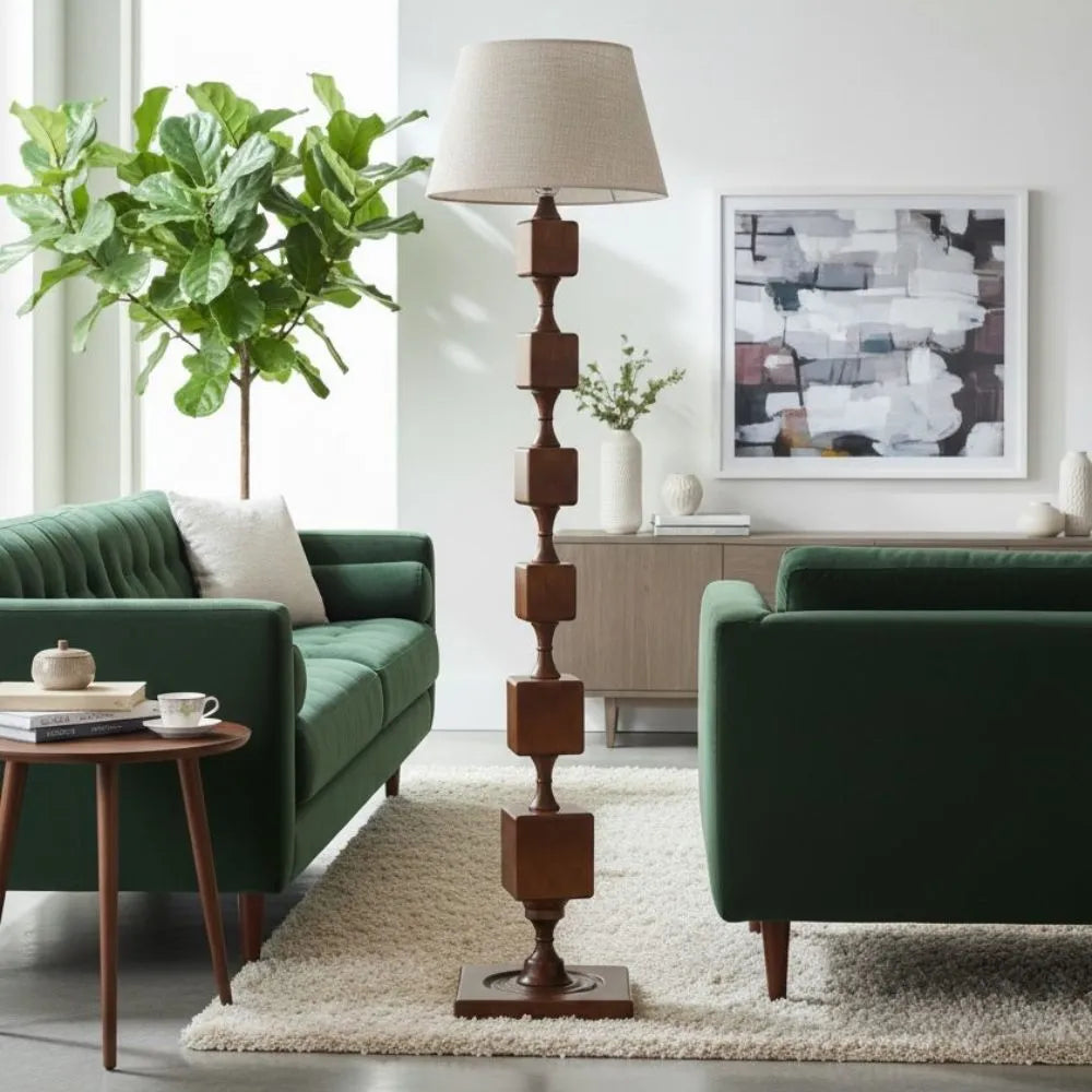 Geometric Stacked Cube Floor Lamp