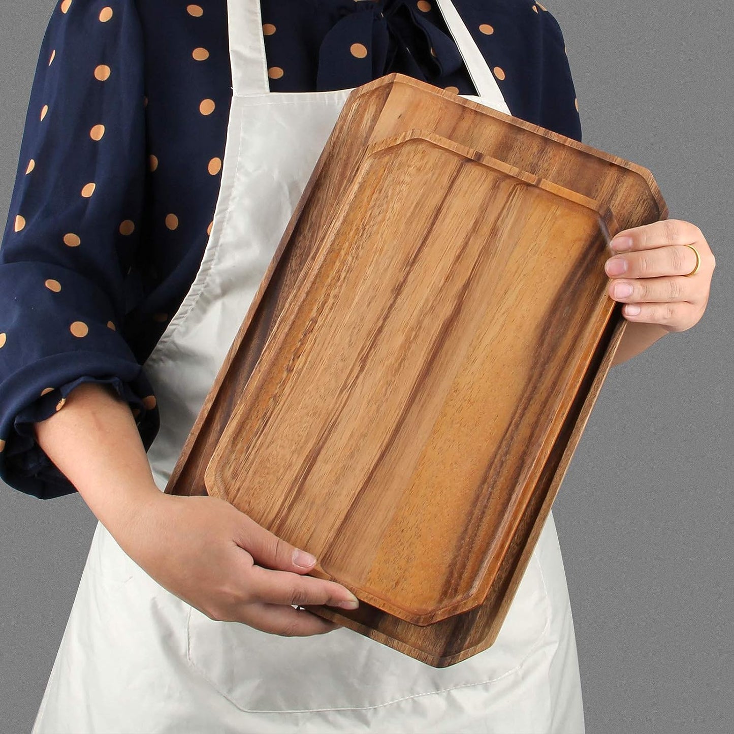 Natural Brown Acacia Wooden Assorted Tray Pack