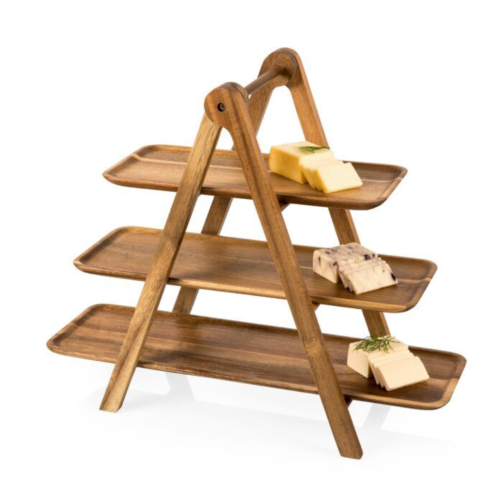 Wooden Shelf cum 3 Tier Platter