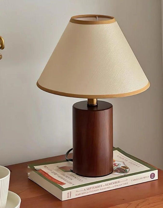 Classic Walnut Cylinder Table Lamp