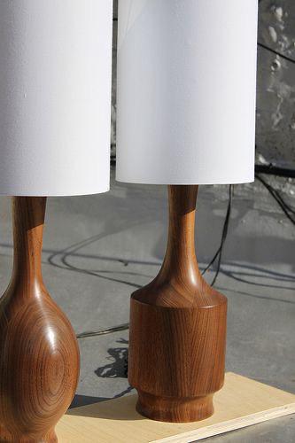 Mid-Century Walnut Table Lamp Collection