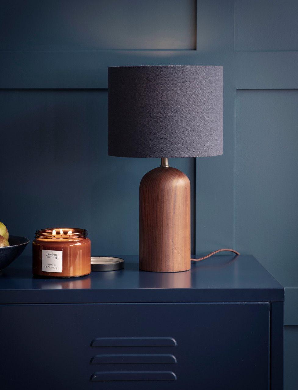 Modern Dome Walnut Table Lamp