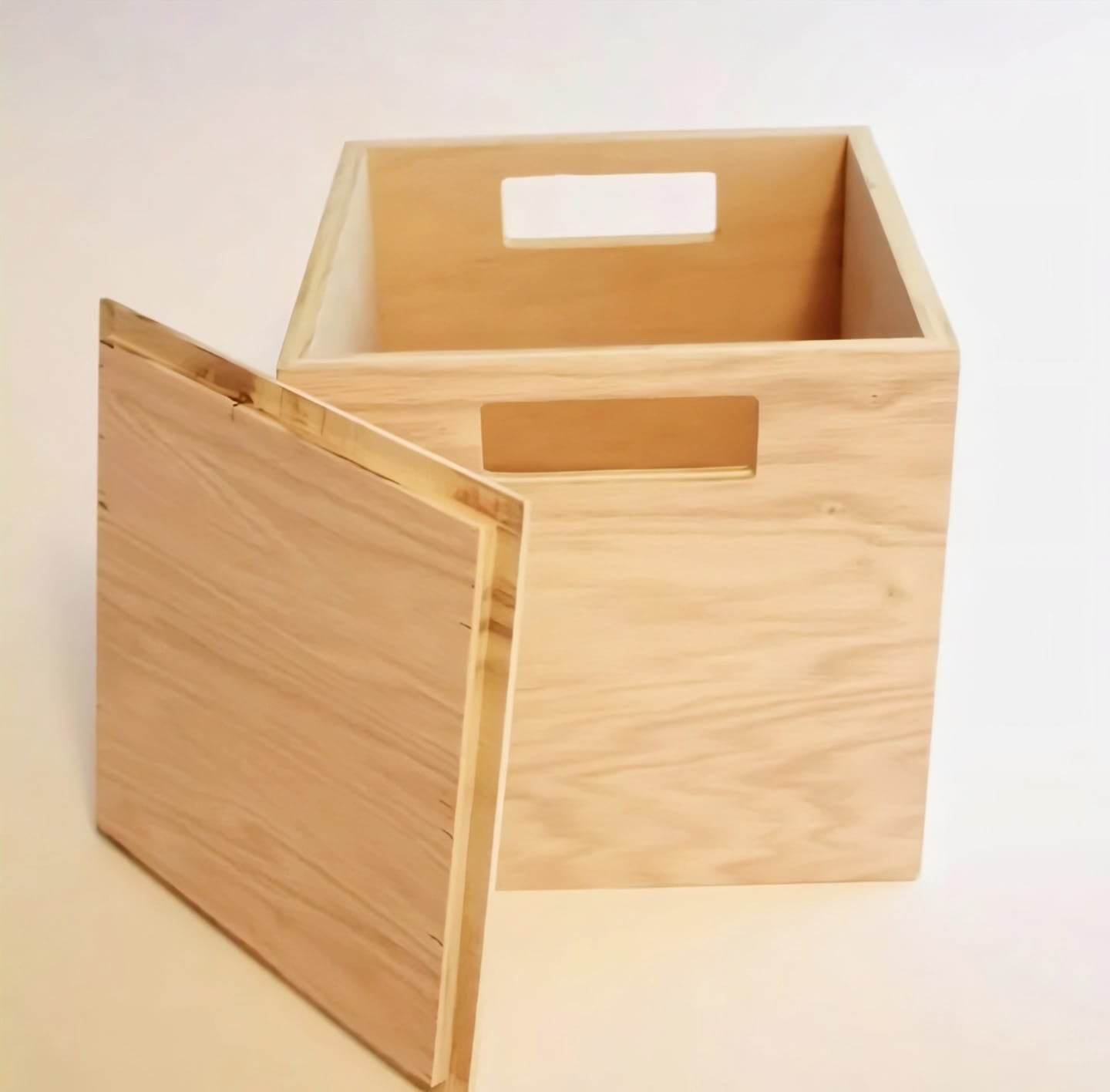 Premium Solid Wood Storage Box with Lid - Minimalist Organizer Crate