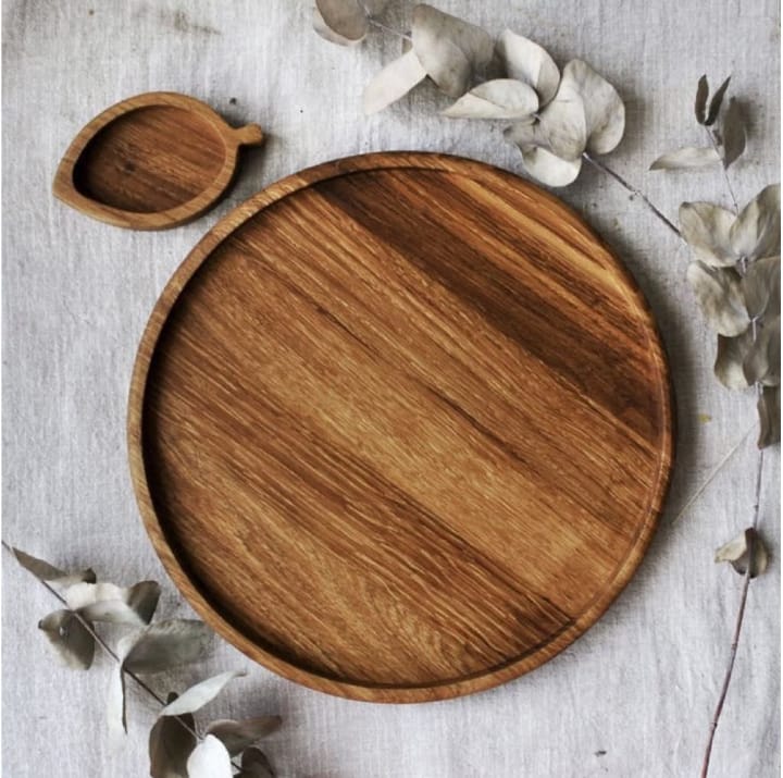 Organic Walnut Round Serving Platter