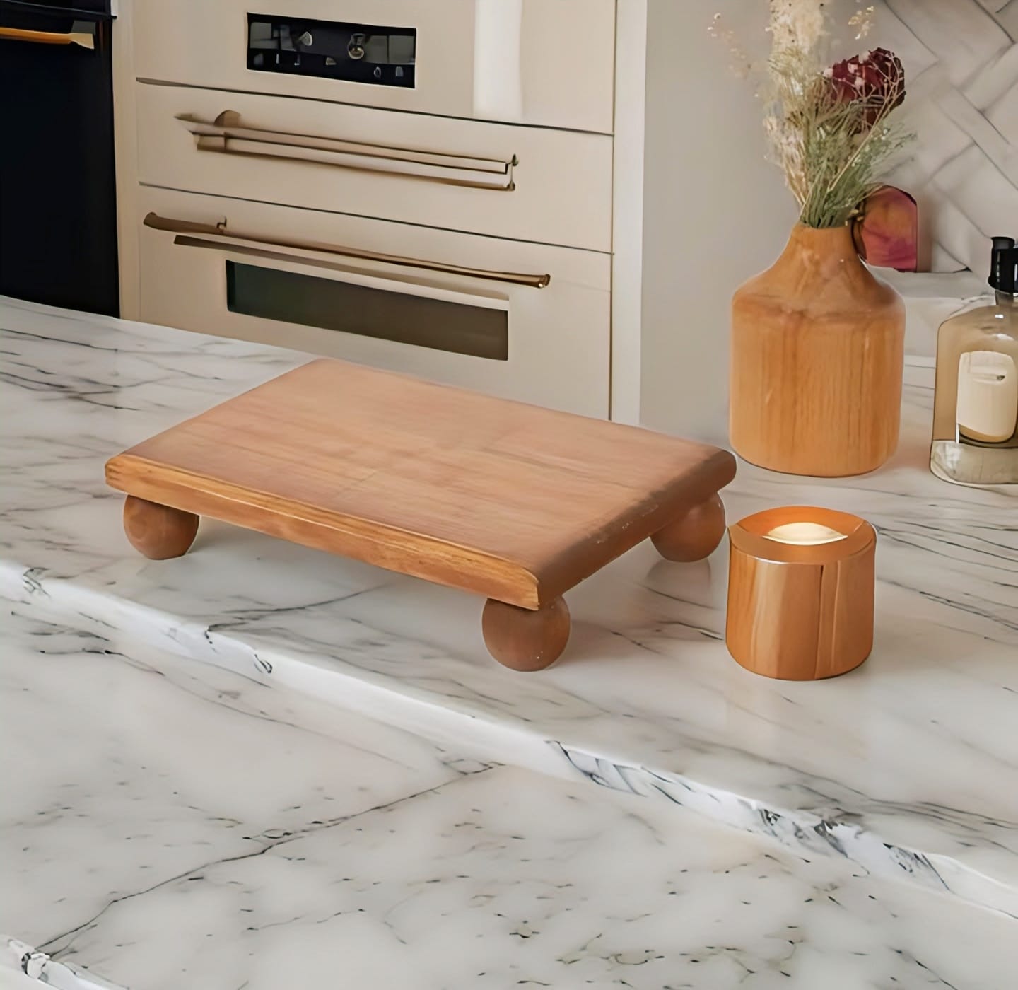 Solid Wood Pedestal Riser Stand