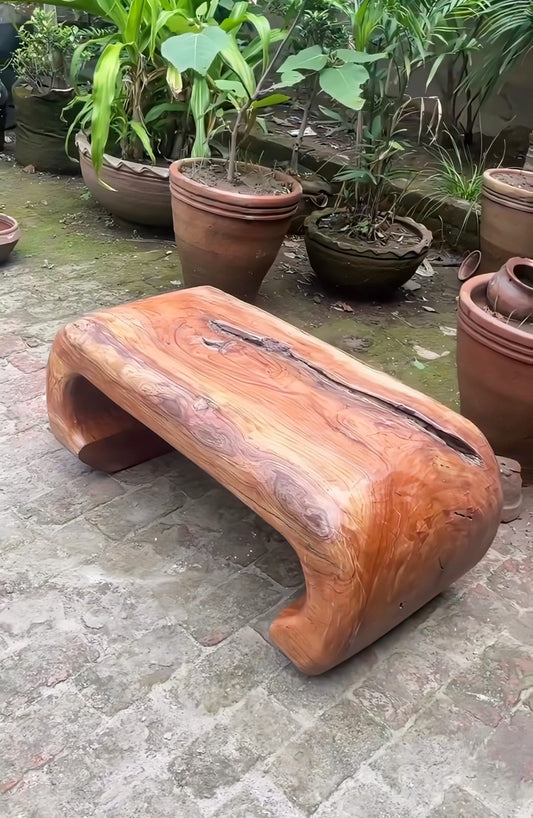 Live Edge Acacia Wood Bench
