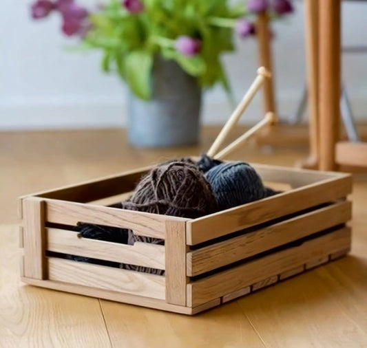 Handcrafted Acacia Wood Storage Crate