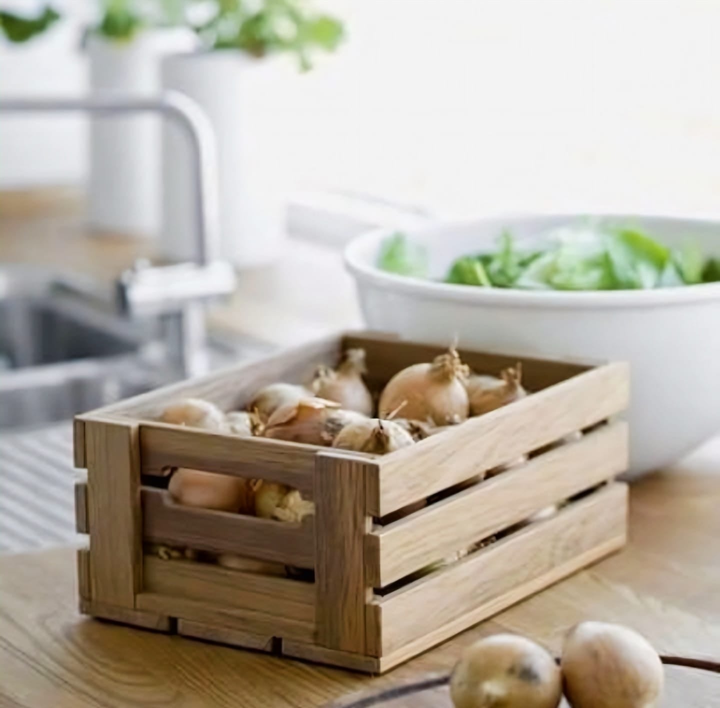 Handcrafted Acacia Wood Storage Crate