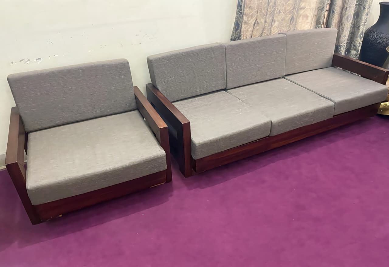 Urban Cube Wooden Sofa Set
