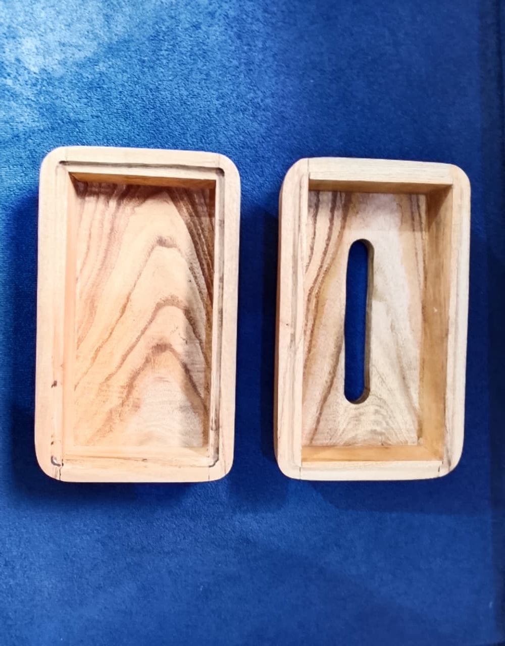 Handcrafted Natural Wood Tissue Box - Rectangular Design