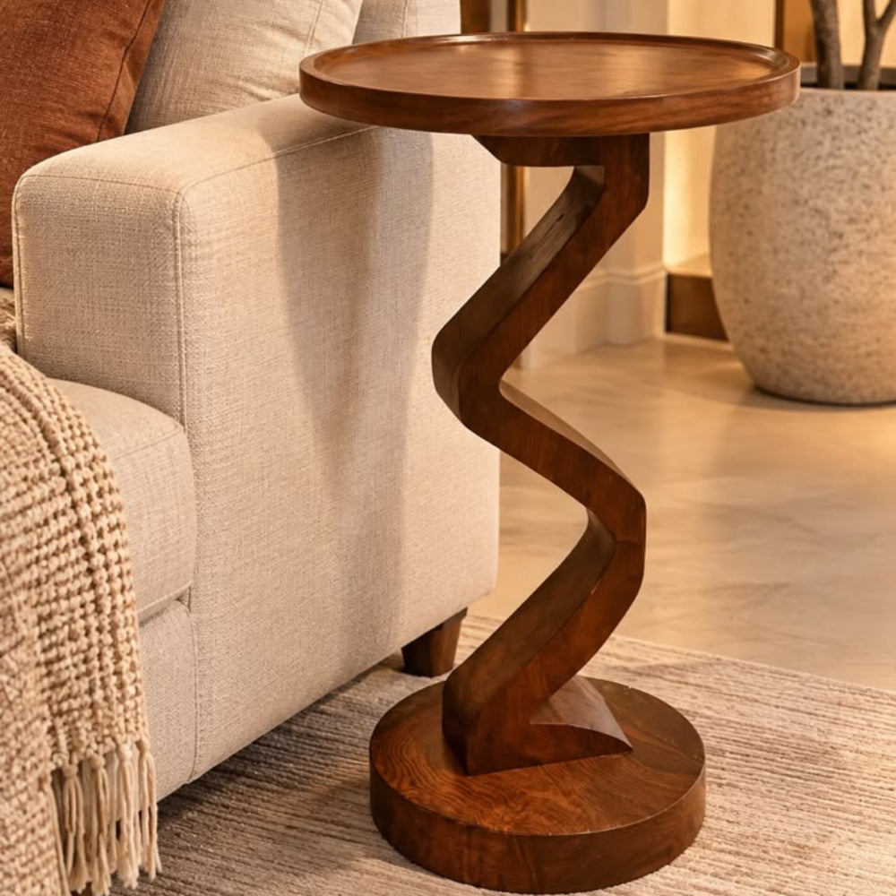 Modern Spiral End Table for Sofa & Living Room