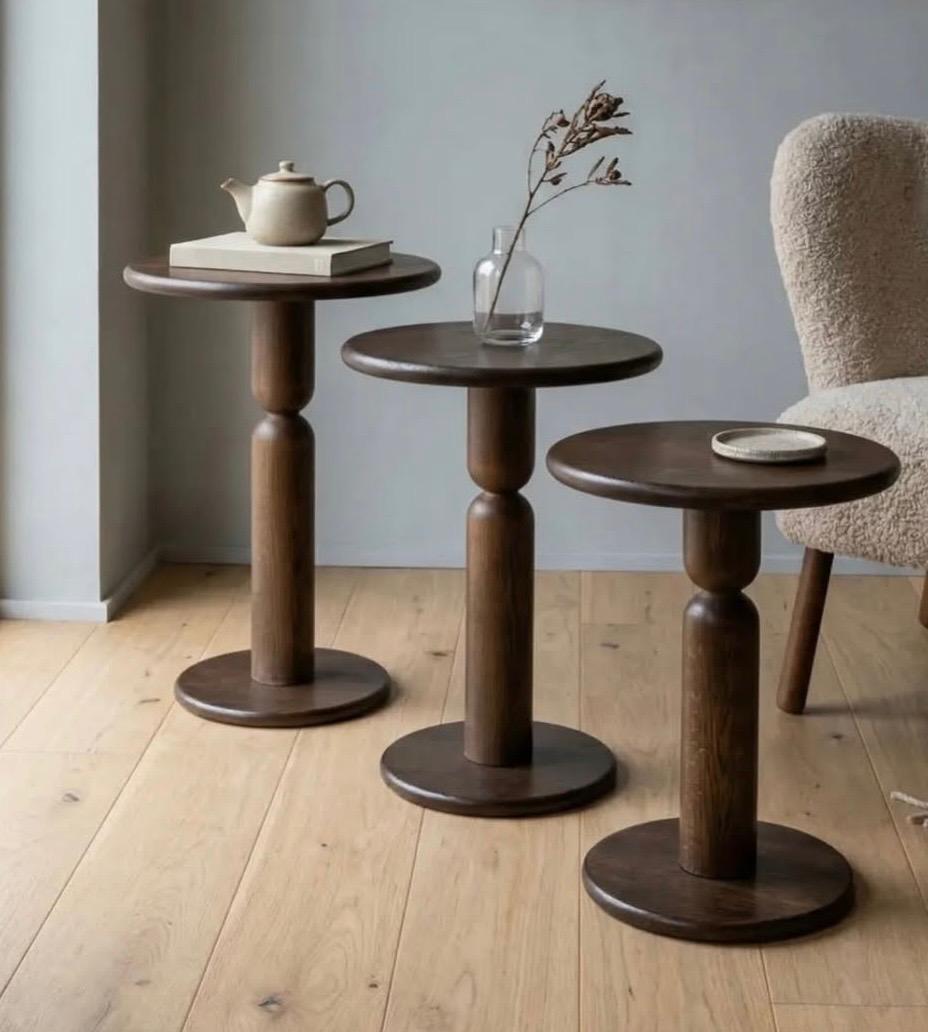 Modern Wooden Nesting Side Tables – Set of 3