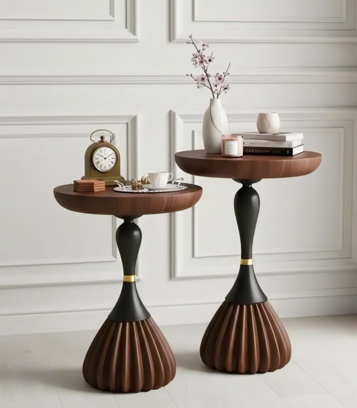 Modern Sculptural Wooden Side Table