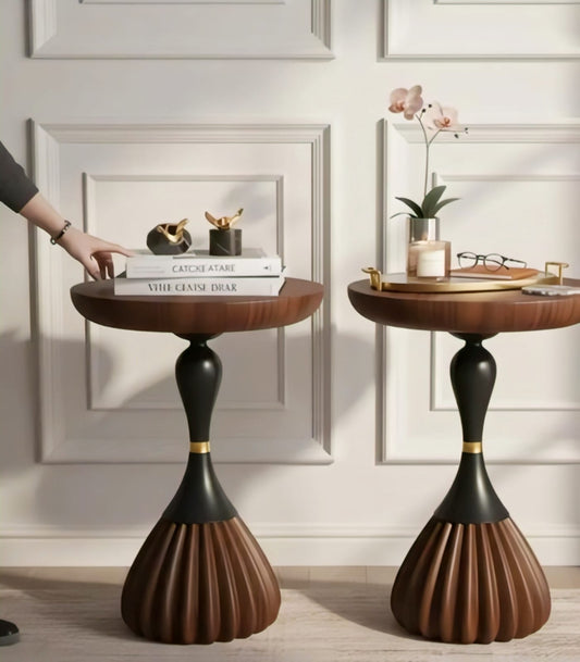 Modern Sculptural Wooden Side Table