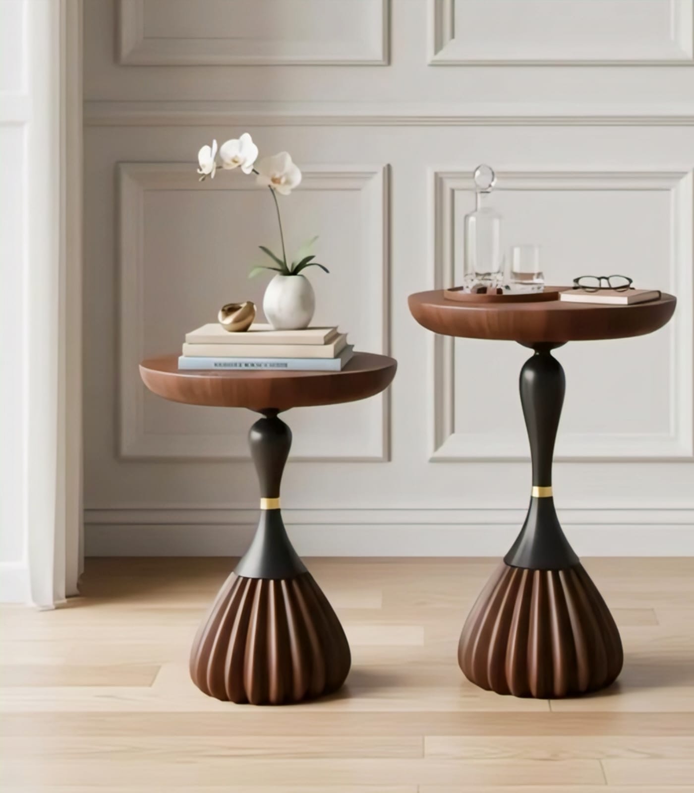 Modern Sculptural Wooden Side Table