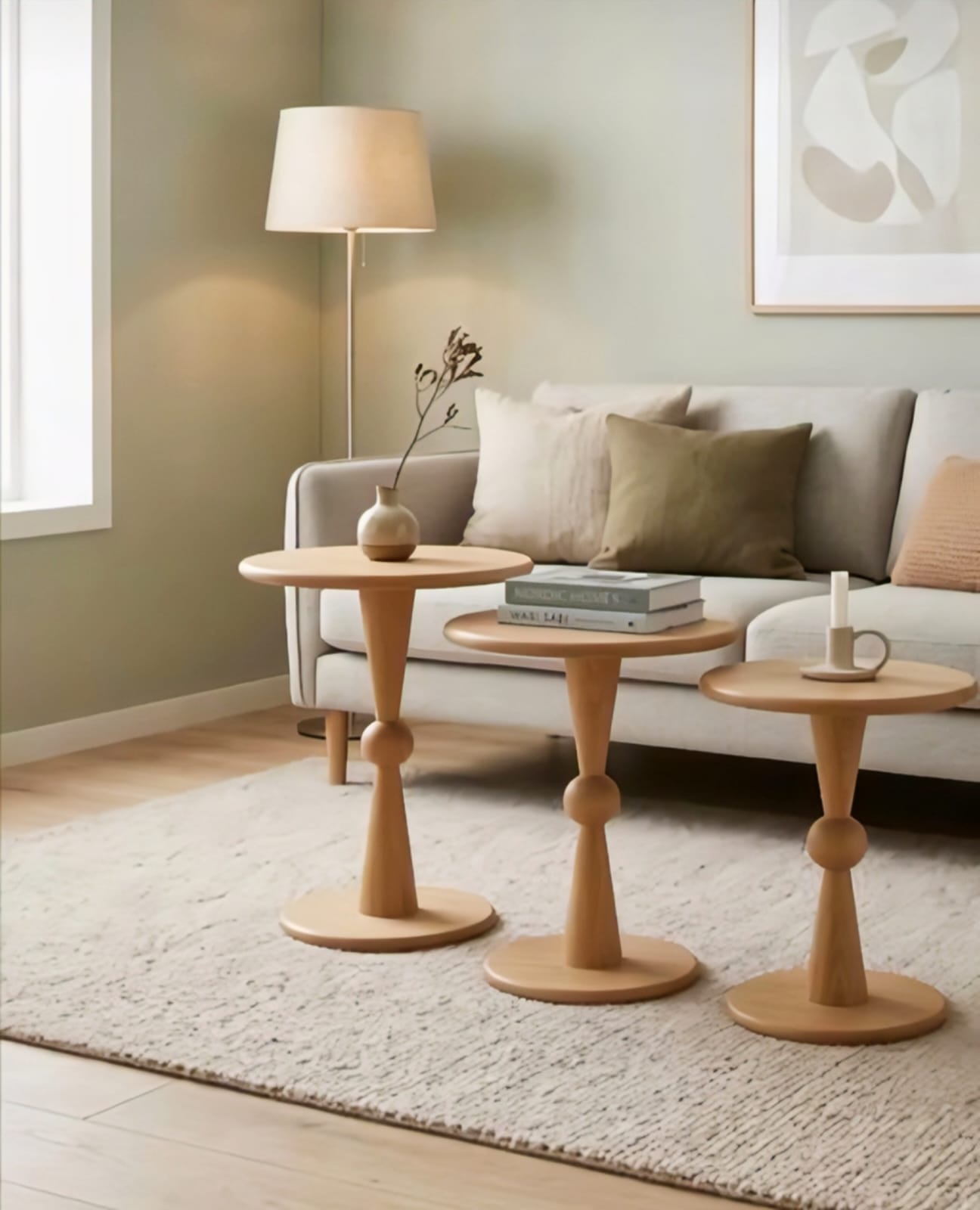 Luxury Wooden Side Tables (Set of 3)