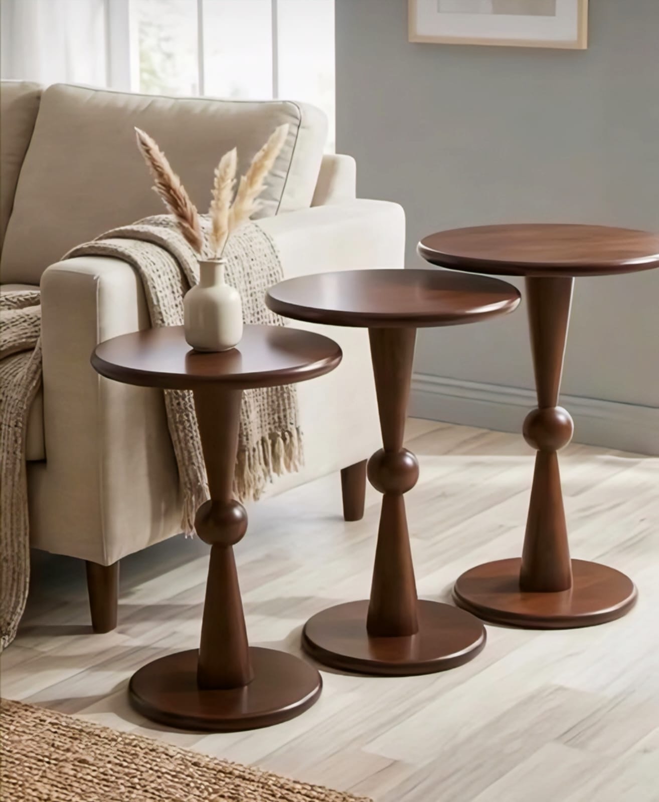 Luxury Wooden Side Tables (Set of 3)