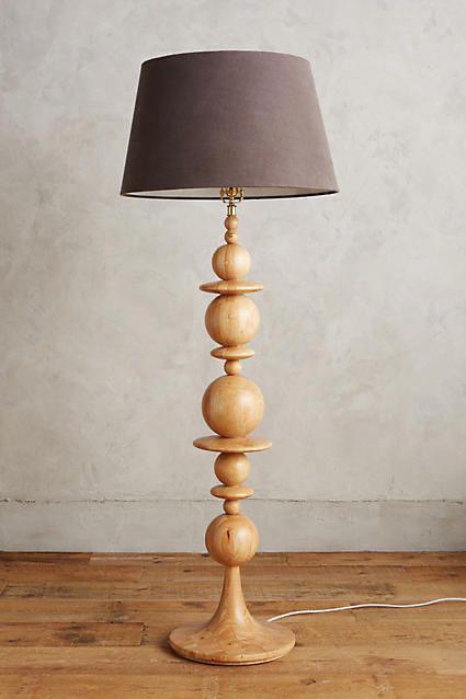 Stacked Spheres Walnut Floor Lamp